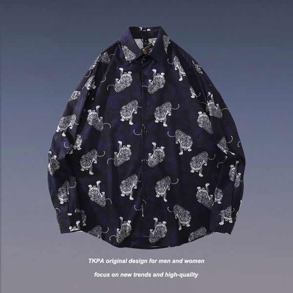 tkpa harajuku vintage tiger full print long sleeve shirt men's high street fashion couple shirt, White;black
tkpa harajuku vintage tiger full print long sleeve shirt men's high street fashion couple shirt, White;black