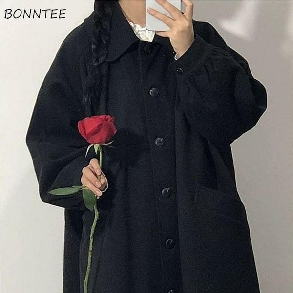 women's wool & blends coat women students lantern sleeve lovely office lady harajuku loose simple classic leisure retro warm vintage fa, Black
women's wool & blends coat women students lantern sleeve lovely office lady harajuku loose simple classic leisure retro warm vintage fa, Black