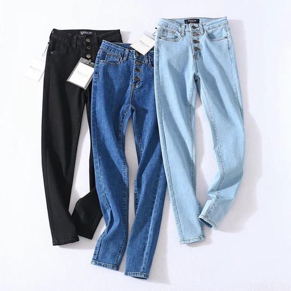 women's jeans vintage skinny high waist pencil slim fit stretch pants full length tight trousers, Blue
women's jeans vintage skinny high waist pencil slim fit stretch pants full length tight trousers, Blue
