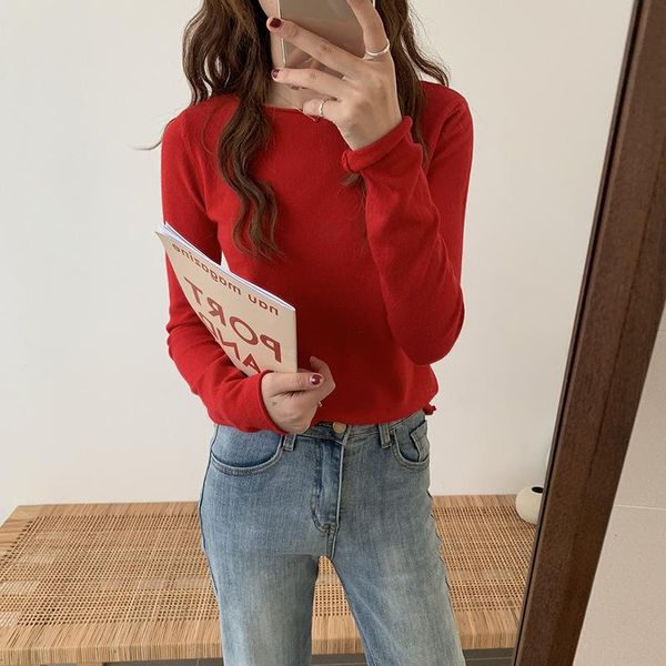 women's sweaters mydc autumn winter sweater 2021 sweet o-neck womens long sleeve solid knitted wild bottoming pullover, White;black
women's sweaters mydc autumn winter sweater 2021 sweet o-neck womens long sleeve solid knitted wild bottoming pullover, White;black