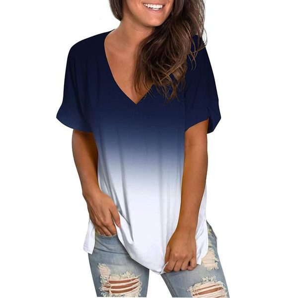 women's t-shirt summer gradient print loose oversize short sleeve v-neck casual women 3xl 5xl plus size pullovers fashion tee, White
women's t-shirt summer gradient print loose oversize short sleeve v-neck casual women 3xl 5xl plus size pullovers fashion tee, White
