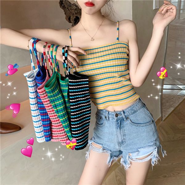 Girl New Chrleisure Striped Camisole Sweet All Match Lingerie Young Style Crop Top Soft Underwear, Black
Girl New Chrleisure Striped Camisole Sweet All Match Lingerie Young Style Crop Top Soft Underwear, Black