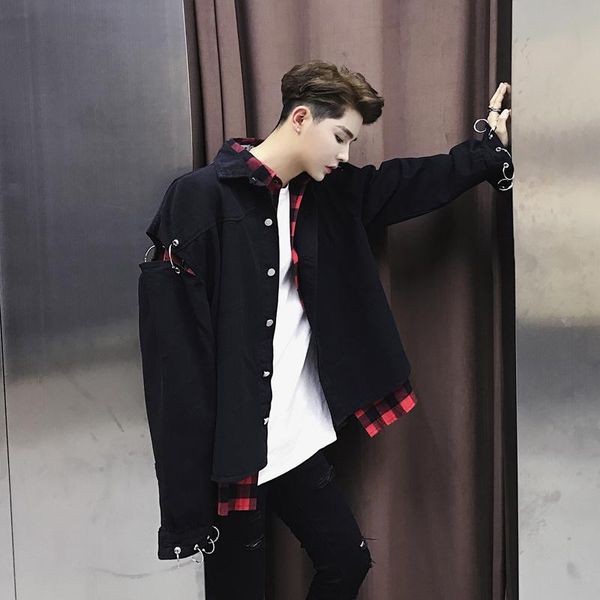 men's jackets clothing youth loose denim jacket winter runway coat hoop decoration trend of korean character singer costumes, Black;brown
men's jackets clothing youth loose denim jacket winter runway coat hoop decoration trend of korean character singer costumes, Black;brown