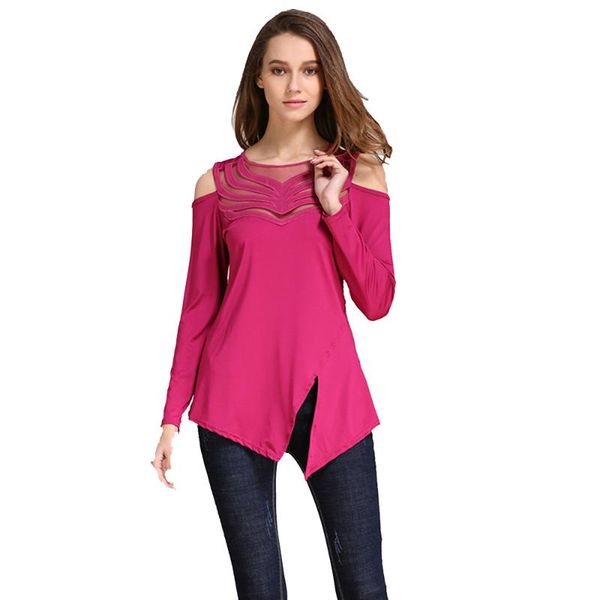 women's t-shirt autumn women lace up off shoulder t shirt female casual slim long sleeve tees ladies top, White
women's t-shirt autumn women lace up off shoulder t shirt female casual slim long sleeve tees ladies top, White