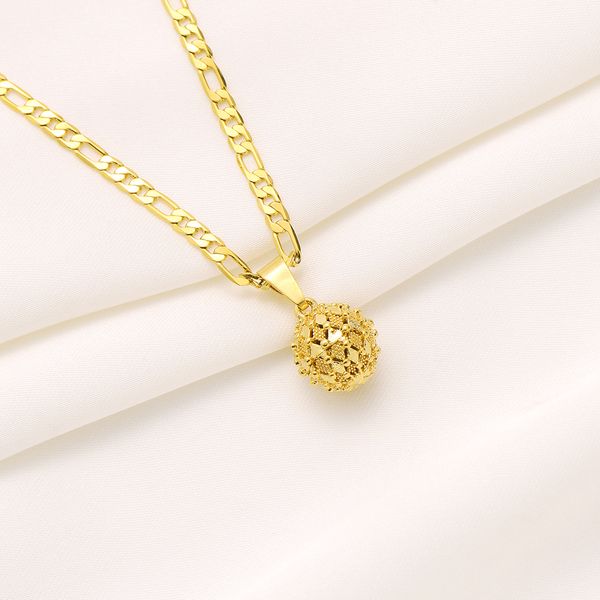 round balls pendant womens 22k fine gold finish figaro link chain necklace italian 24" 3mm, Silver
round balls pendant womens 22k fine gold finish figaro link chain necklace italian 24" 3mm, Silver