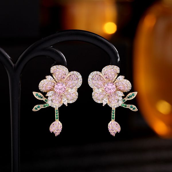 earrings korean heavy industry micro inlaid color zircon smart leaves ear stud 925 sier needle three dimensional flower, Golden
earrings korean heavy industry micro inlaid color zircon smart leaves ear stud 925 sier needle three dimensional flower, Golden