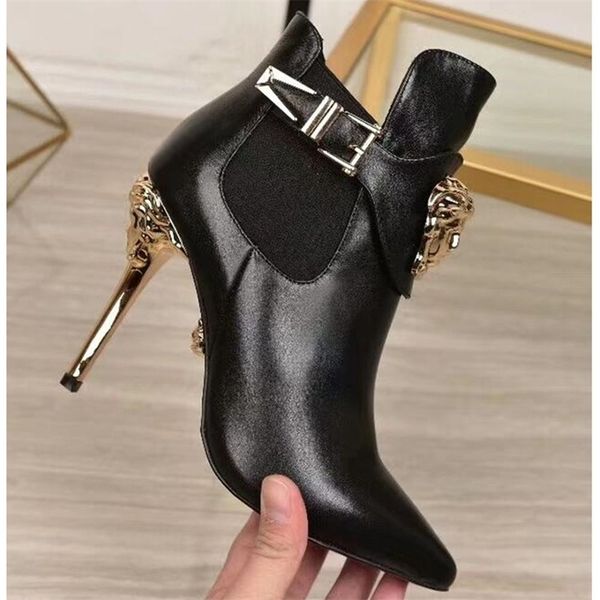 brand designer women pumps new genuine leather electroplating high heel shoes woman mary janes dress party shoes heel 10cm 210310, Black 
brand designer women pumps new genuine leather electroplating high heel shoes woman mary janes dress party shoes heel 10cm 210310, Black