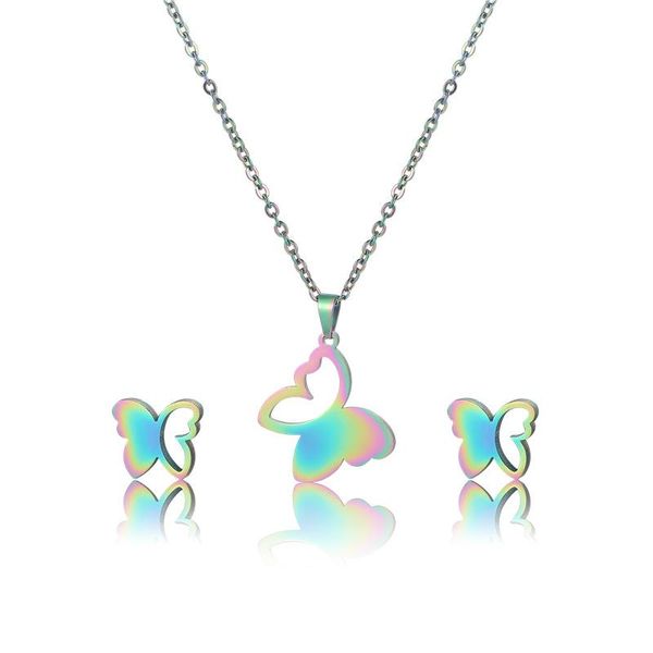 earrings & necklace exquisite stainless steel cute butterfly fashion colorful animal choker for women insect jewelry set collar, Silver
earrings & necklace exquisite stainless steel cute butterfly fashion colorful animal choker for women insect jewelry set collar, Silver