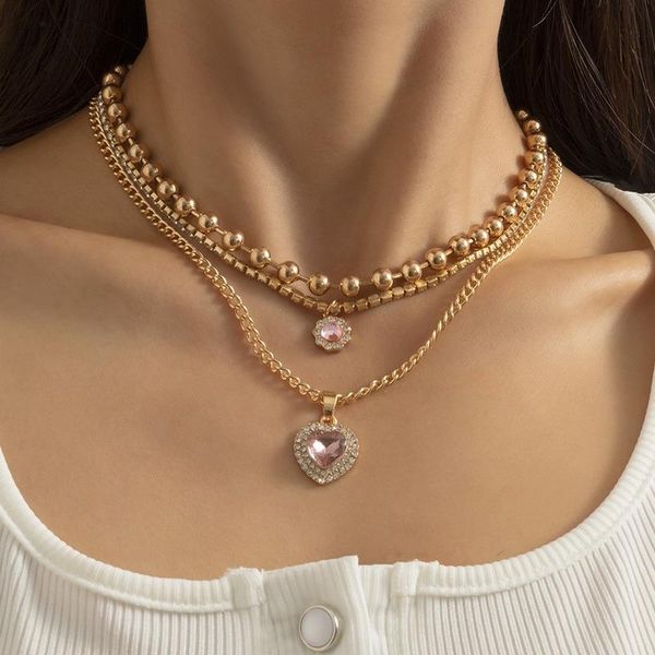 chokers fashion punk jewelry multi-layer choker beads necklaces for women 2021 glass heart statement necklace luxury party accessories, Golden;silver
chokers fashion punk jewelry multi-layer choker beads necklaces for women 2021 glass heart statement necklace luxury party accessories, Golden;silver