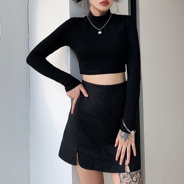 bodycon partchwork 2pcs women solid black long sleeve and plaid camis streetwear punk casual crop autumn tees, White
bodycon partchwork 2pcs women solid black long sleeve and plaid camis streetwear punk casual crop autumn tees, White