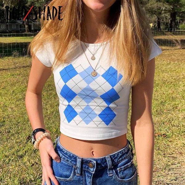 bold shade argyle patchwork print preppy style women indie slim t-shirts 90s style y2k fashion crop tees summer chic 2021 new, White
bold shade argyle patchwork print preppy style women indie slim t-shirts 90s style y2k fashion crop tees summer chic 2021 new, White