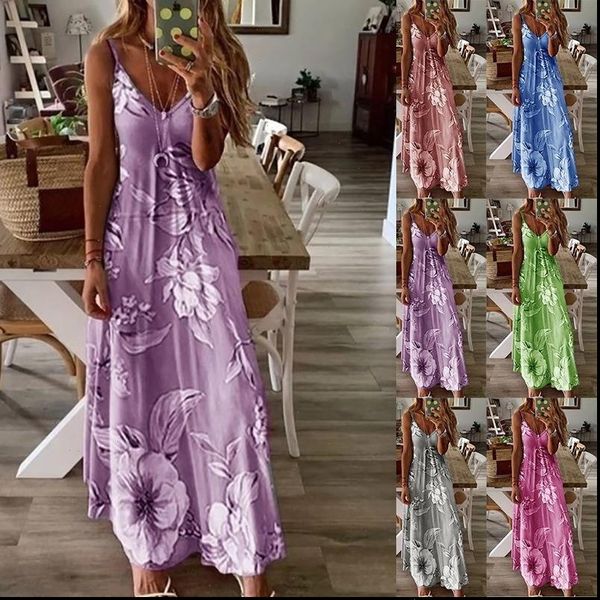 spaghetti strap sleeveless blue pink flower print dress women tunic summer casual boho beach long dresses female plus size 5xl, Black;gray
spaghetti strap sleeveless blue pink flower print dress women tunic summer casual boho beach long dresses female plus size 5xl, Black;gray