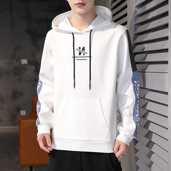 sweater 2021 autumn trend casual men's youth handsome long sve t-shirt hooded top, Black
sweater 2021 autumn trend casual men's youth handsome long sve t-shirt hooded top, Black