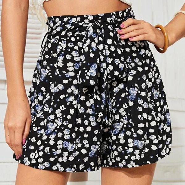 women's shorts comfy ditsy floral high waisted paperbag for women cute waist black color womens paper bag plus size, White;black
women's shorts comfy ditsy floral high waisted paperbag for women cute waist black color womens paper bag plus size, White;black