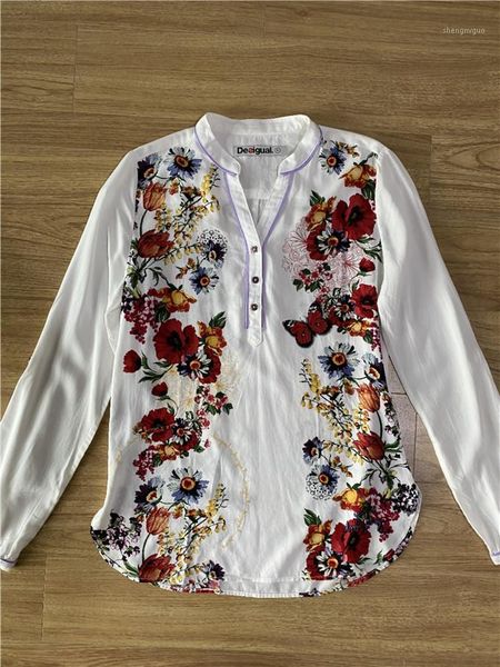 spanish d printed collar rolled v-neck pullover blouse women's blouses & shirts, White
spanish d printed collar rolled v-neck pullover blouse women's blouses & shirts, White