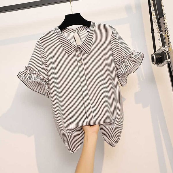 4xl v-neck blouse women casual summer stripe and blouse short sleeve plus size shirts office ladies mujer de moda 210604, White
4xl v-neck blouse women casual summer stripe and blouse short sleeve plus size shirts office ladies mujer de moda 210604, White