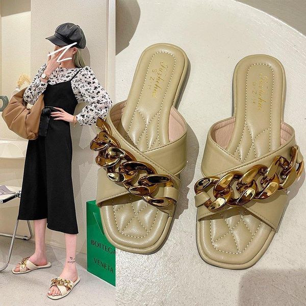 slippers metal chain cross-word sandals and for women's outer wear 2021 summer soft bottom casual beach, Black
slippers metal chain cross-word sandals and for women's outer wear 2021 summer soft bottom casual beach, Black