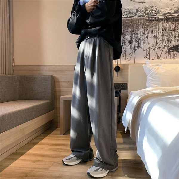 spring new solid color suit trousers men's korean drape loose wide-leg straight-leg pants men's harajuku streetwear casual pants, Black
spring new solid color suit trousers men's korean drape loose wide-leg straight-leg pants men's harajuku streetwear casual pants, Black