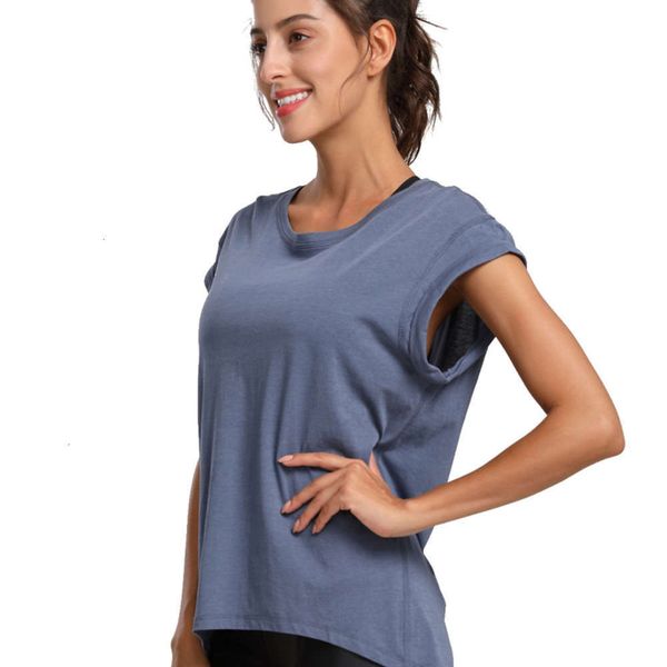 sleeve new loose fitting yoga sports running short women's back split fitness dress women, Gray
sleeve new loose fitting yoga sports running short women's back split fitness dress women, Gray