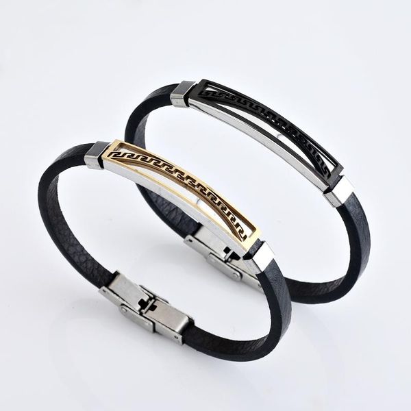 trendy men's new bracelets stainless steel pattern leather bracelets men's accessories jewelry wristband jewelry gifts wholesale, Golden;silver
trendy men's new bracelets stainless steel pattern leather bracelets men's accessories jewelry wristband jewelry gifts wholesale, Golden;silver