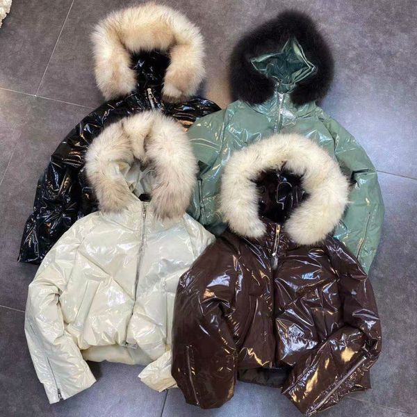 2021 Winter New Fashionable Female Big Fox Fur Collar with Hood Zipper Long Sleeve Plaid Shiny Casual Face Rd733 Avxq, Black
2021 Winter New Fashionable Female Big Fox Fur Collar with Hood Zipper Long Sleeve Plaid Shiny Casual Face Rd733 Avxq, Black