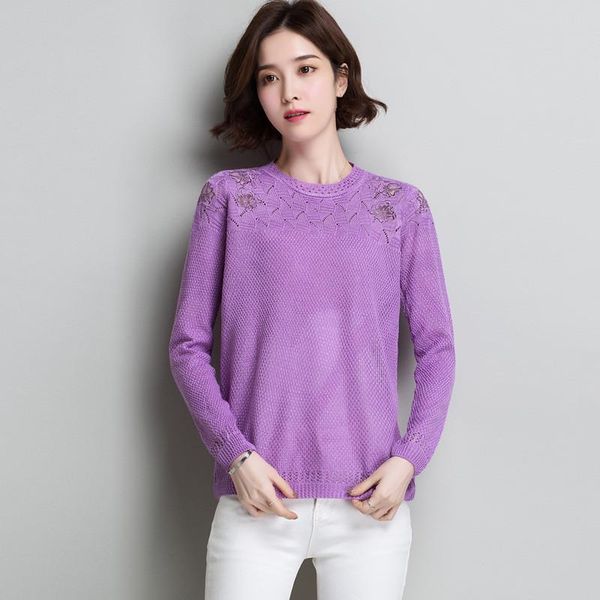 women's sweaters spring women loose cute thin short purple knitted mesh lace embroidered sweater ladies pullovers sweet female knitwear, White;black
women's sweaters spring women loose cute thin short purple knitted mesh lace embroidered sweater ladies pullovers sweet female knitwear, White;black