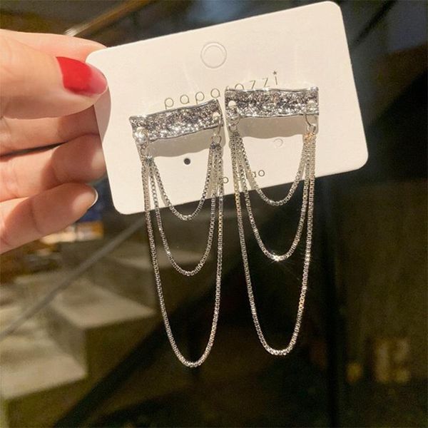 dangle & chandelier fashion long tassel earrings for women luxury design jewelry metal geometric simplicity all-match, Silver
dangle & chandelier fashion long tassel earrings for women luxury design jewelry metal geometric simplicity all-match, Silver