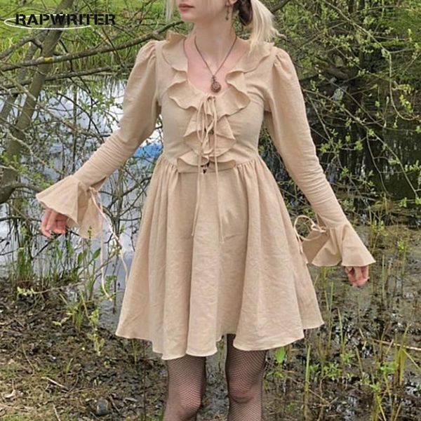 casual dresses rapwriter sweet ruffled mini dress y2k tie up patched short vintage butterfly sleeve women autumn party nice, Black;gray
casual dresses rapwriter sweet ruffled mini dress y2k tie up patched short vintage butterfly sleeve women autumn party nice, Black;gray