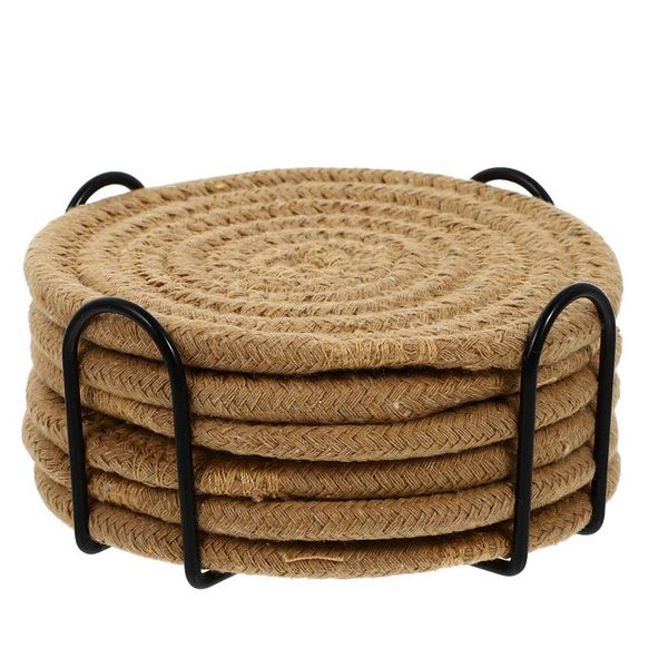 mats & pads 6 pcs fine workmanship table cotton rope coasters with metal storage rack (coffee)
mats & pads 6 pcs fine workmanship table cotton rope coasters with metal storage rack (coffee)