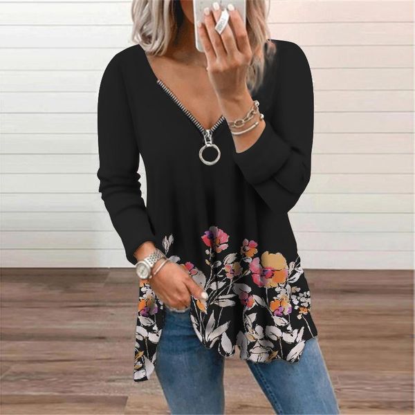 women's t-shirt female clothing zipper floral printing graphic aesthetic vintage harajuku y2k women long sleeve oversize 5xl t shirt, White
women's t-shirt female clothing zipper floral printing graphic aesthetic vintage harajuku y2k women long sleeve oversize 5xl t shirt, White