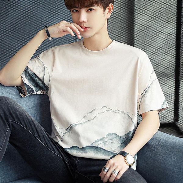 men's t-shirts short-sleeved t-shirt men 2021 fashion pure cotton loose temperament casual western style top, White;black
men's t-shirts short-sleeved t-shirt men 2021 fashion pure cotton loose temperament casual western style top, White;black