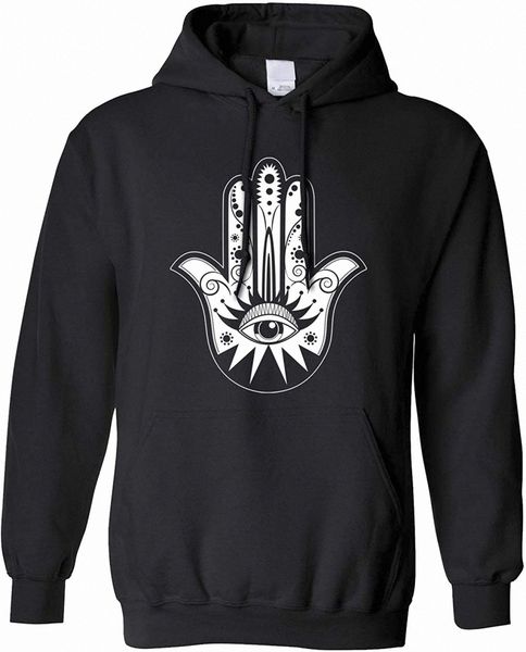 traditional art hoodie hamsa hand graphic a9py#, Black 
traditional art hoodie hamsa hand graphic a9py#, Black