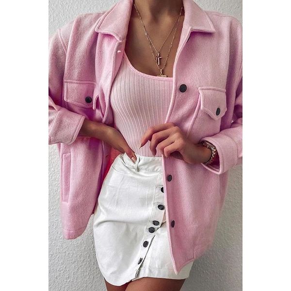 women's wool & blends 2021 women autumn winter solid buttons pockets casual loose long sleeve woolen coat ladies outwear korean clothes, Black
women's wool & blends 2021 women autumn winter solid buttons pockets casual loose long sleeve woolen coat ladies outwear korean clothes, Black