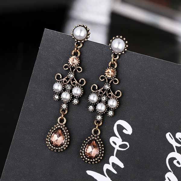 south korea ins colorful zircon earrings baroque court style pearl earrings female drop earrings, Golden
south korea ins colorful zircon earrings baroque court style pearl earrings female drop earrings, Golden