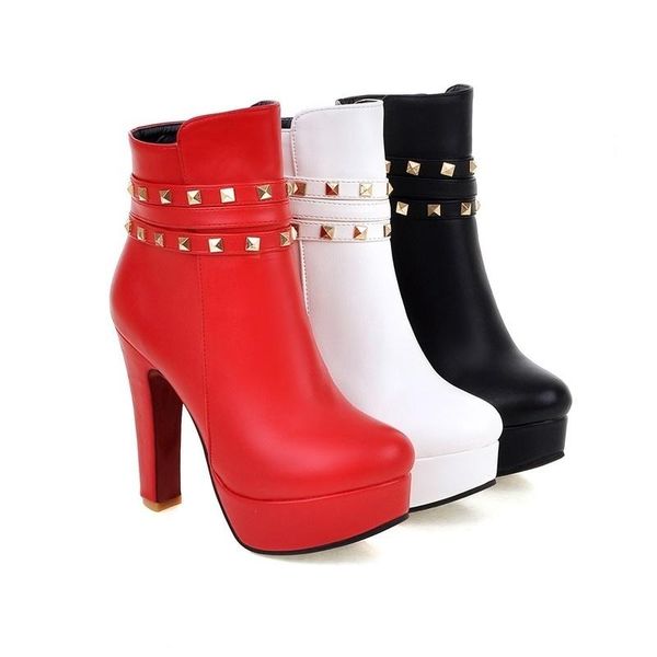 boots short belt buckle rivet tube knight water platform thick high heel, Black
boots short belt buckle rivet tube knight water platform thick high heel, Black