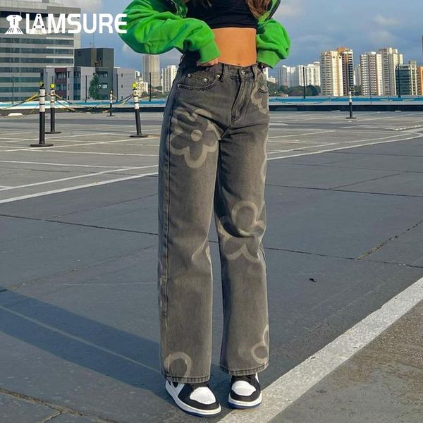 women's jeans iamsure flore printed casual streetwear loose high waisted trousers sweet denim wide leg pants women 2021 fashion cute y2, Blue
women's jeans iamsure flore printed casual streetwear loose high waisted trousers sweet denim wide leg pants women 2021 fashion cute y2, Blue