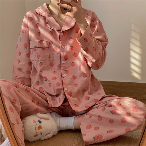 women's pajamas autumn spring long sleeve soft sleepwear set striped cartoon pyjama woman home nightwear cardigan 211126, Black;red
women's pajamas autumn spring long sleeve soft sleepwear set striped cartoon pyjama woman home nightwear cardigan 211126, Black;red