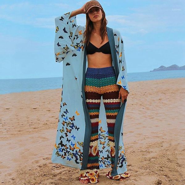 butterfly print long cardigan swimwear boho flare sleeve sashes summer beach cover up holiday big size output beachwear women's, White;black
butterfly print long cardigan swimwear boho flare sleeve sashes summer beach cover up holiday big size output beachwear women's, White;black