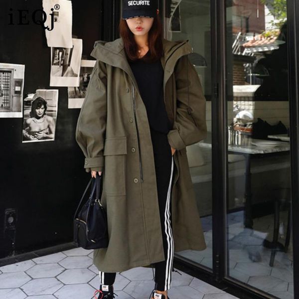 women's trench coats ieqj army green hooded long sleeve pocket single-breasted loose windbreaker woman casual fashion 2021 autumn coat, Tan;black
women's trench coats ieqj army green hooded long sleeve pocket single-breasted loose windbreaker woman casual fashion 2021 autumn coat, Tan;black