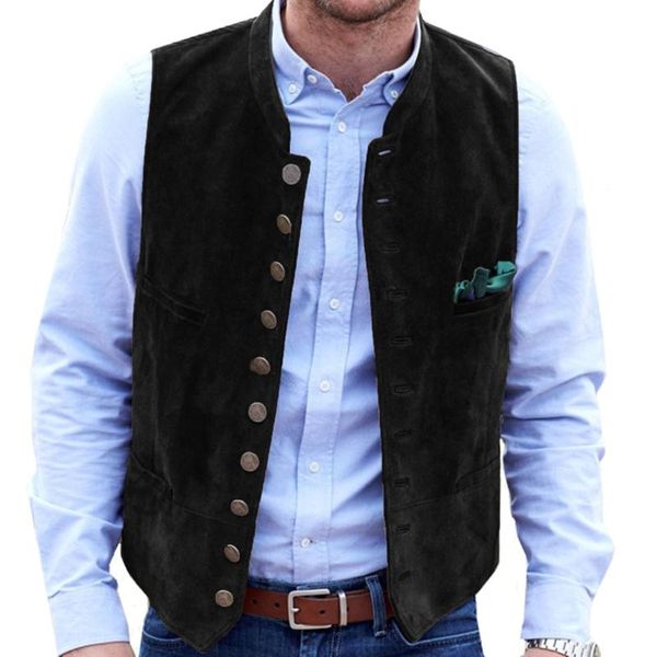 men's vests suede suit vest casual western jacket victorian style wedding, Black;white
men's vests suede suit vest casual western jacket victorian style wedding, Black;white