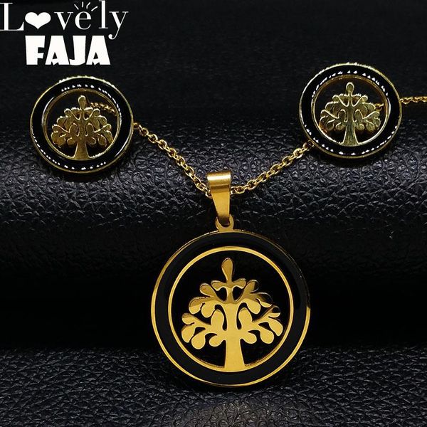 earrings & necklace 2021 tree of life gold color enamel stainless steel earings jewelry set women conjuntos de joyas s178448s03, Silver
earrings & necklace 2021 tree of life gold color enamel stainless steel earings jewelry set women conjuntos de joyas s178448s03, Silver
