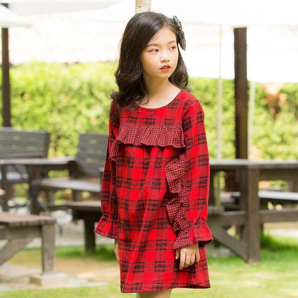 girl's dresses girl dress 2021 autumn children clothing lovely plaid for girls long sleeve ruffles party clothes, Red;yellow
girl's dresses girl dress 2021 autumn children clothing lovely plaid for girls long sleeve ruffles party clothes, Red;yellow
