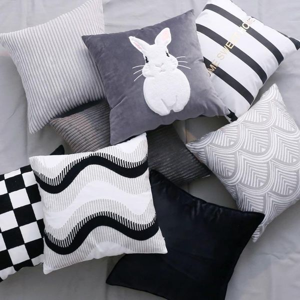 nordic gray pillowcase sofa velvet cushion cover embroidered geometric pillow cover chair backrest
nordic gray pillowcase sofa velvet cushion cover embroidered geometric pillow cover chair backrest