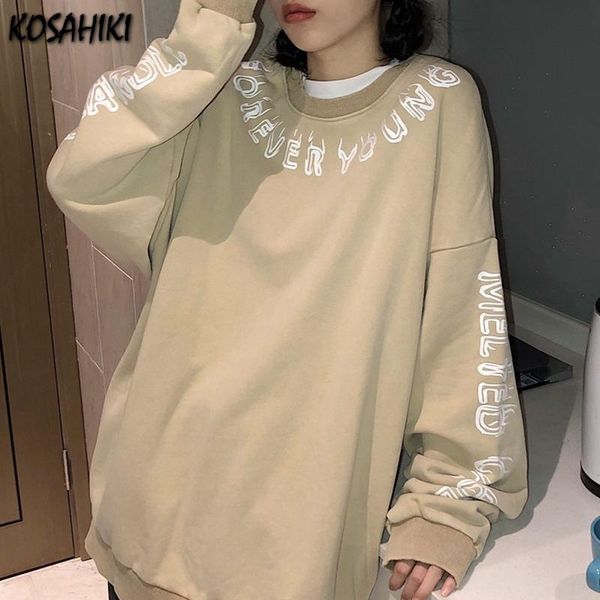 women's t-shirt kosahiki high street vintage simple letters print long sleeve pullovers sweatshirt women men cloth hip hop o-neck ins c, White
women's t-shirt kosahiki high street vintage simple letters print long sleeve pullovers sweatshirt women men cloth hip hop o-neck ins c, White