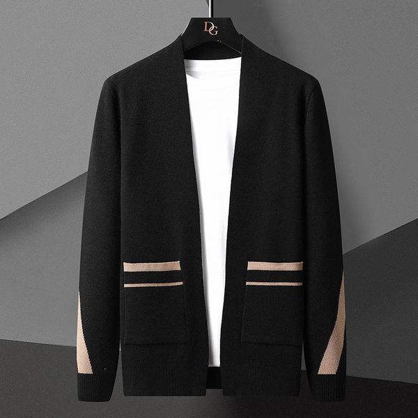 men's sweaters high end boutique knitted cardigan young korean version personalized color matching casual sweater coat autumn style, White;black
men's sweaters high end boutique knitted cardigan young korean version personalized color matching casual sweater coat autumn style, White;black
