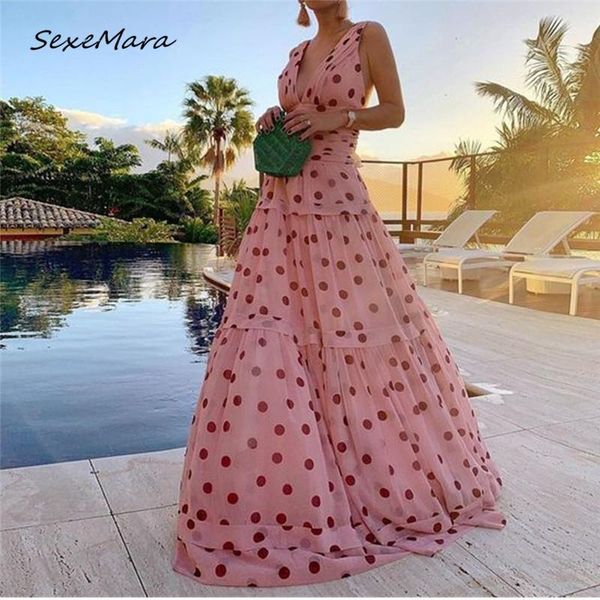 casual dresses summer elegant dot women dress 2021 deep v-neck backless ruffles slim maxi, Black;gray
casual dresses summer elegant dot women dress 2021 deep v-neck backless ruffles slim maxi, Black;gray