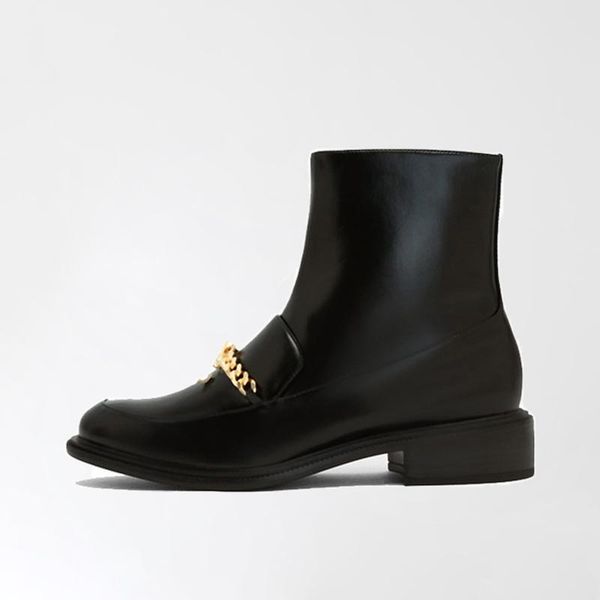 boots 2021 brand designer chain round toe chunky heel ankle for women fashion platform side zipper shoes woman, Black
boots 2021 brand designer chain round toe chunky heel ankle for women fashion platform side zipper shoes woman, Black