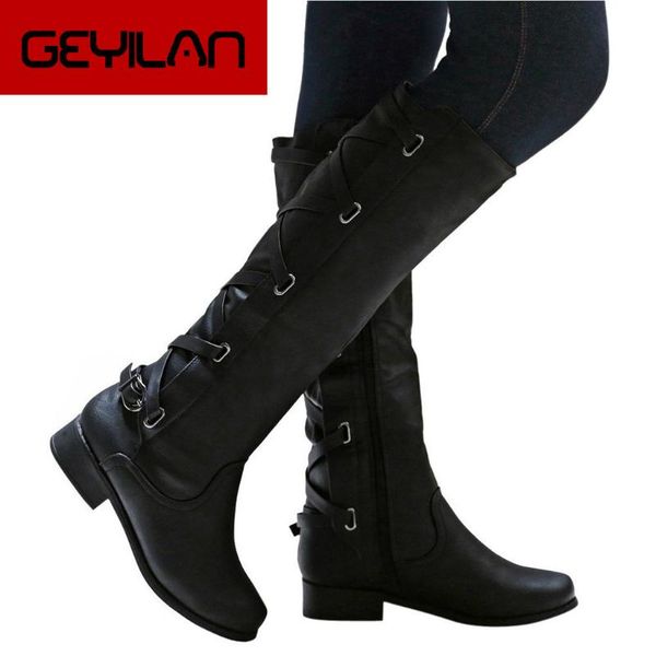 boots women's winter cross strap long snow knee high bootie cowboy motorcycle female warm shoes flat booties, Black
boots women's winter cross strap long snow knee high bootie cowboy motorcycle female warm shoes flat booties, Black