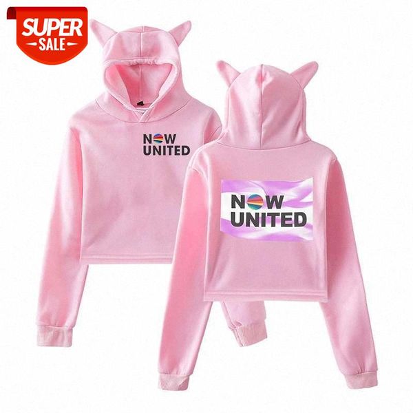 now united popular combination peripheral printed navel large size loose cat ear sweater women's available #xy5r, Black
now united popular combination peripheral printed navel large size loose cat ear sweater women's available #xy5r, Black