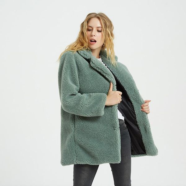 women's fur & faux teddy coat women coats long sleeve fluffy jackets winter warm female jacket, Black 
women's fur & faux teddy coat women coats long sleeve fluffy jackets winter warm female jacket, Black